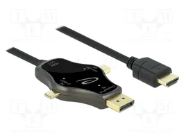 DeLOCK Cable de monitor 3 en 1 USB-C/DisplayPort/mini DisplayPort a HDMI 4K 60 Hz
