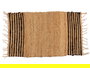 Giftdecor Alfombra Natural Negra Rayas 60 x 90 cm Yute Algodón (Set de 12)