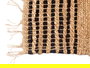 Giftdecor Alfombra Natural Negra Rayas 60 x 90 cm Yute Algodón (Set de 12)