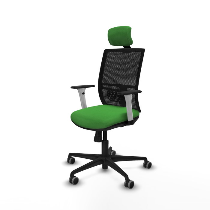PIQUERAS Y CRESPO Silla de oficina Yunquera con Mecanismo Sincro Verde y Negro