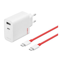 OnePlus SuperVooc Adaptador de Corriente de 80W con Doble Puerto, Blanco