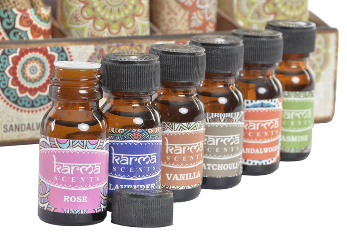 DKD Home Decor Aceite Esencias Mandala 15ml Yute Perfume Multicolor 2 x 11 x 5 cm (36 Unidades)