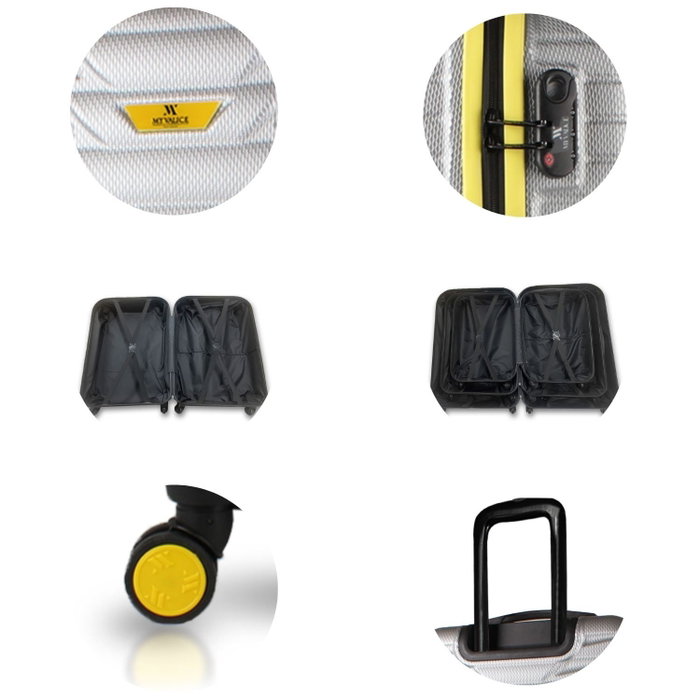 Zoozie Bags 5561 Juego de Maletas de 3 Piezas en ABS con Ruedas 360 y Candado, Gris