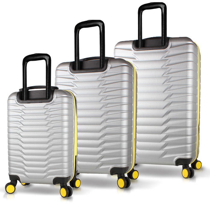 Zoozie Bags 5561 Juego de Maletas de 3 Piezas en ABS con Ruedas 360 y Candado, Gris