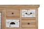 Giner y Colomer Aparador Rustico Madera Maciza Mindi 12 Cajones 2 Puertas Blanco Envejecido