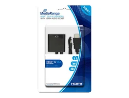 Mediarange Cable HDMI a VGA con jack de 3,5 mm Negro