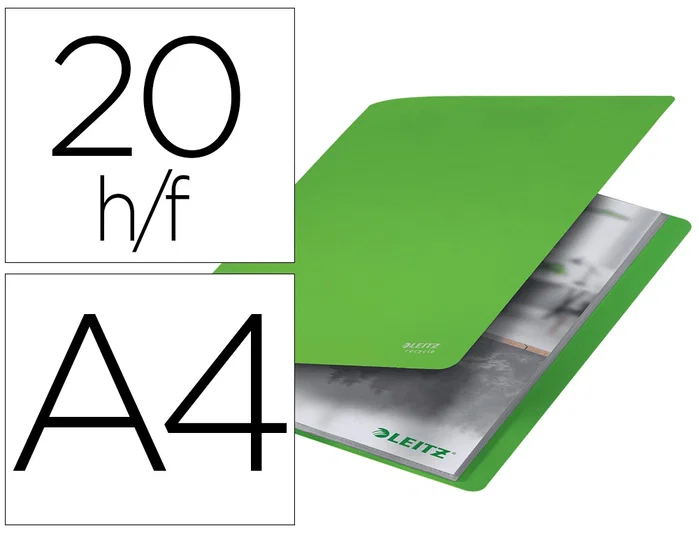 Leitz Carpeta Recycle con 20 Fundas A4 Verde