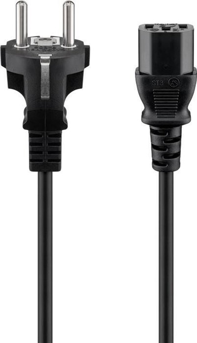 Goobay Cable de Alimentación 2 m, Enchufe Tipo F a IEC C13, Negro Goobay Cable de Alimentación 2 m, Enchufe Tipo F a IEC C13, Negro