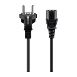 Goobay Cable de Conexión para Electrodomésticos, 2m, Negro, Enchufe Tipo F a IEC C13
