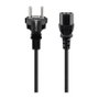 Goobay Cable de Conexión para Electrodomésticos, 2m, Negro, Enchufe Tipo F a IEC C13