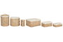 DKD Home Decor Set de 6 Cestas de Jacinto de Agua y Poliéster Natural