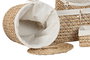 DKD Home Decor Set de 6 Cestas de Jacinto de Agua y Poliéster Natural