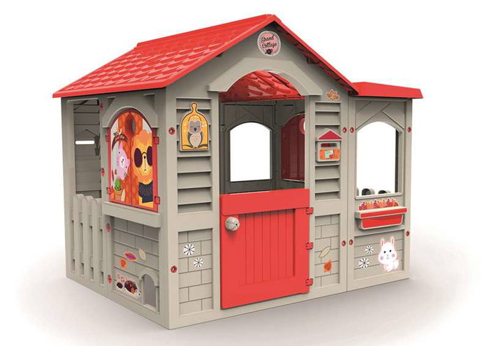 Chicos Casa Grand Cottage XL con barbacoa efecto piedra y hueco para mascotas 122x103x104 cm