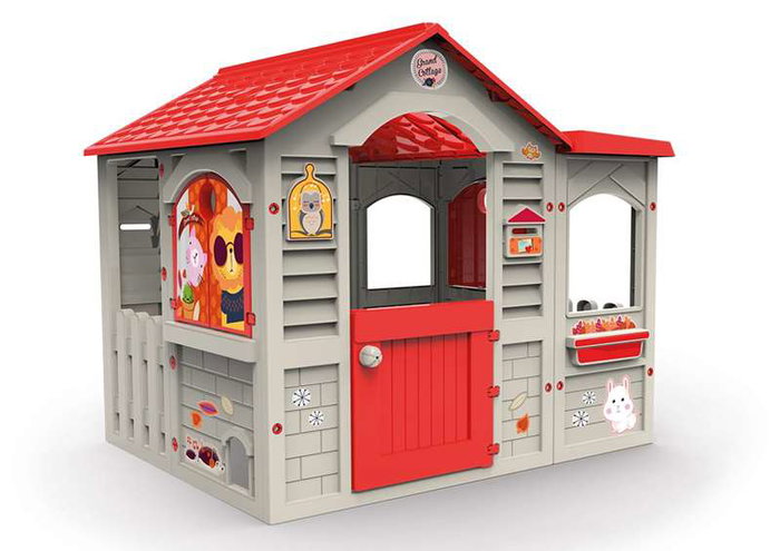 Chicos Casa Grand Cottage XL con barbacoa efecto piedra y hueco para mascotas 122x103x104 cm