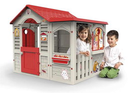 Chicos Casa Grand Cottage XL con barbacoa efecto piedra y hueco para mascotas 122x103x104 cm