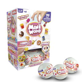 Bizak Mini World Caprichos Cápsula Sorpresa Coleccionable - 70 Modelos Diferentes, Miniaturas de Comida, Dulces y Bebidas con Pegatinas