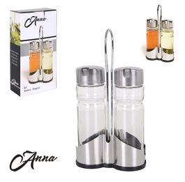 Anna Aceitera-Vinagrera C/Soporte Anna 5,5 cm Ancho x 22 cm Alto x 11 cm Largo (12 Unidades)