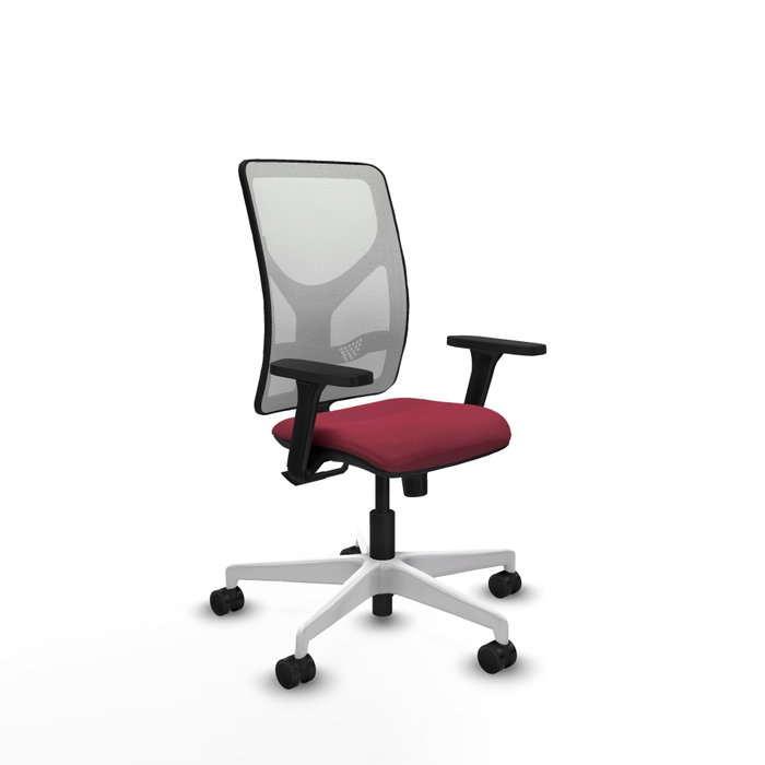 PIQUERAS Y CRESPO Silla de oficina Motilla con mecanismo Sincro, Granate y Blanco PIQUERAS Y CRESPO Silla de oficina Motilla con mecanismo Sincro, Granate y Blanco