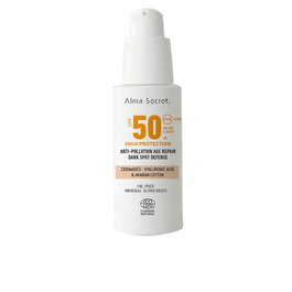 Alma Secret Solar Crema Facial con Color SPF 50 #Sand 50 ml - Protector Solar Facial de Cobertura Media, Oil-Free, con Ceramidas y Ácido Hialurónico, para Todo Tipo de Pieles