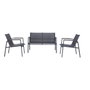DKD Home Decor Set de Sofá de 4 Piezas en Acero y Textilene con Acabado Símil Madera