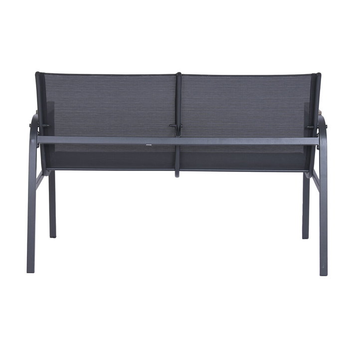 DKD Home Decor Set de Sofá de 4 Piezas en Acero y Textilene con Acabado Símil Madera