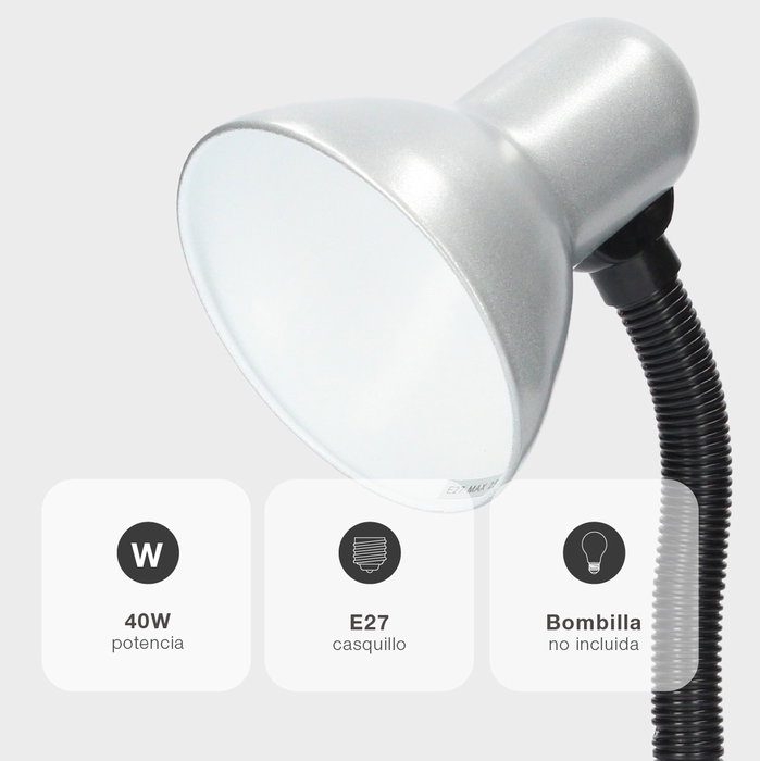 GSC Evolution Flexo sobremesa Bell E27 Gris