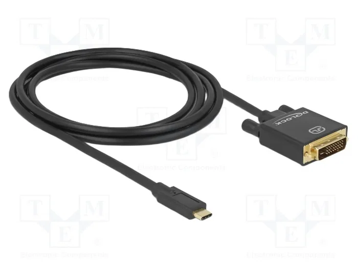 DeLOCK Adaptador USB Type-C a DVI 24+1 4K 30 Hz 2m Negro