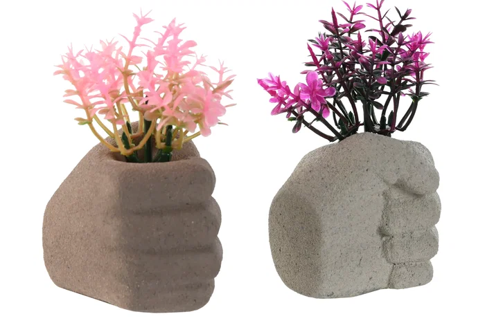 DKD Home Decor Planta Cemento PE Multicolor Surtida DKD Home Decor Planta Cemento PE Multicolor Surtida