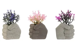 DKD Home Decor Planta Cemento PE Multicolor Surtida