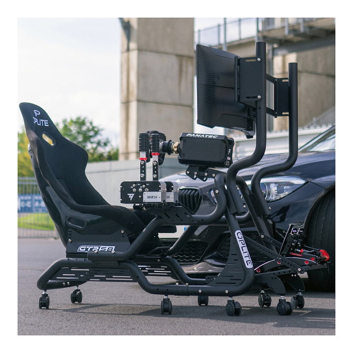 Oplite Ruedas Giratorias Feststellbare Lenkrollen GTR S8/S8 Elite, Negro, Caucho, Compatible con Sillones y Cockpits, Paquete de 8