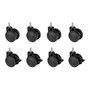 Oplite Ruedas Giratorias Feststellbare Lenkrollen GTR S8/S8 Elite, Negro, Caucho, Compatible con Sillones y Cockpits, Paquete de 8