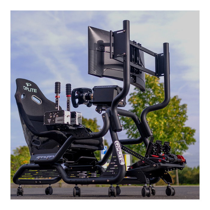 Oplite Ruedas Giratorias Feststellbare Lenkrollen GTR S8/S8 Elite, Negro, Caucho, Compatible con Sillones y Cockpits, Paquete de 8
