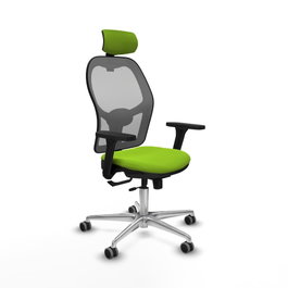 PIQUERAS Y CRESPO Silla de oficina Jorquera con mecanismo Sincro/Traslack Pistacho y Gris