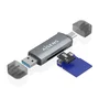 Aisens Lector de Tarjetas ASCR-2AC08-GR USB-A y USB-C Gris