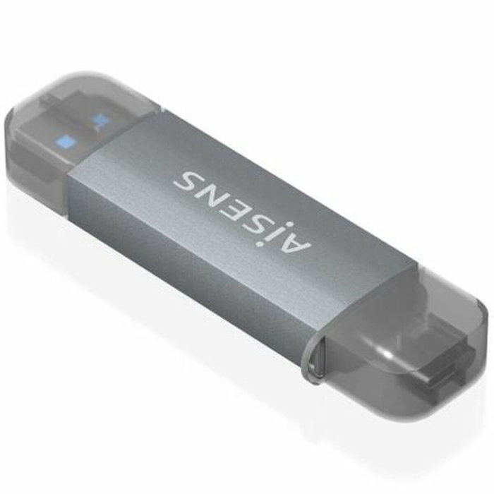 AISENS Lector de Tarjetas ASCR-2AC08-GR Gris USB-A y USB-C