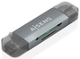 AISENS Lector de Tarjetas ASCR-2AC08-GR Gris USB-A y USB-C