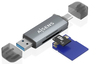AISENS Lector de Tarjetas ASCR-2AC08-GR Gris USB-A y USB-C