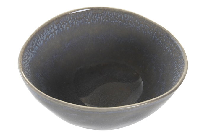 DKD Home Decor Cuenco de Gres para Salsa Azul Acabado Envejecido, Pack de 6