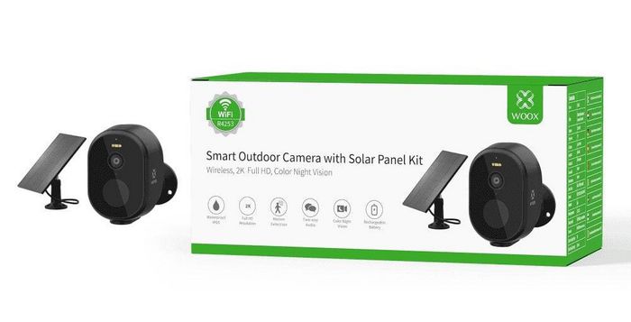 WOOX R4253 Cámara Exterior Inteligente con Kit de Panel Solar Negro WOOX R4253 Cámara Exterior Inteligente con Kit de Panel Solar Negro