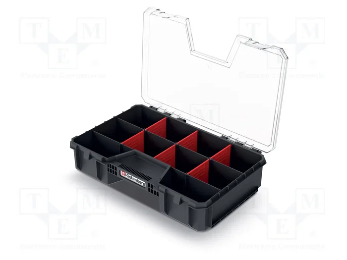 KISTENBERG Contenedor con particiones Negro MODULAR SOLUTION
