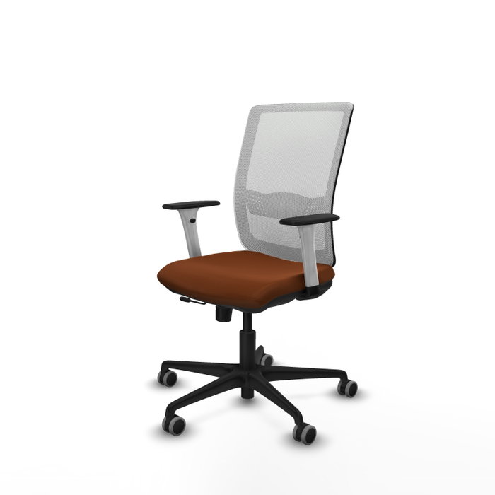 PIQUERAS Y CRESPO Silla de oficina Haches con mecanismo Sincro/Traslack, Marrón y Blanco PIQUERAS Y CRESPO Silla de oficina Haches con mecanismo Sincro/Traslack, Marrón y Blanco