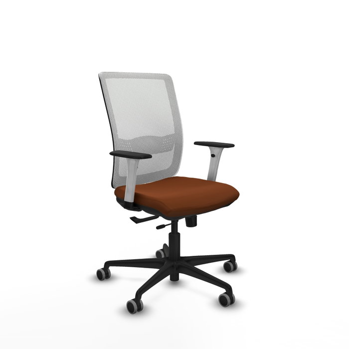 PIQUERAS Y CRESPO Silla de oficina Haches con mecanismo Sincro/Traslack, Marrón y Blanco PIQUERAS Y CRESPO Silla de oficina Haches con mecanismo Sincro/Traslack, Marrón y Blanco