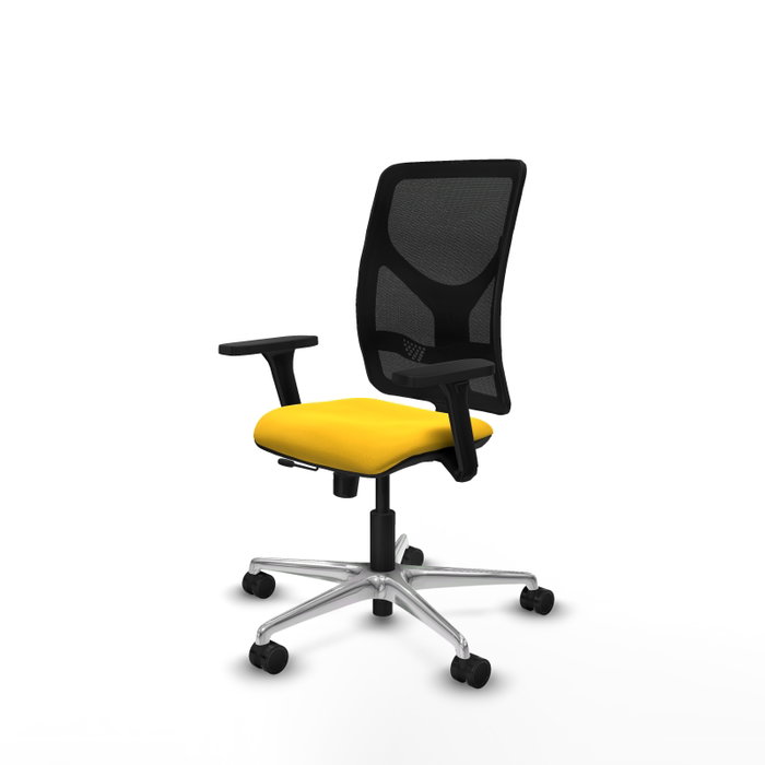 PIQUERAS Y CRESPO Silla de oficina Motilla con mecanismo Sincro/Traslack, Amarillo y Negro