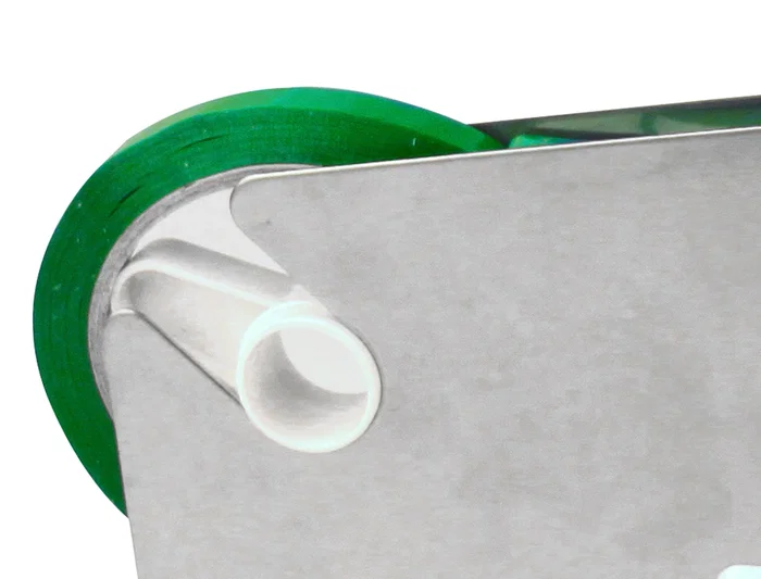 Q-connect Cinta Adhesiva 66 m x 9 mm Verde para Cerrar Bolsas y Máquinas Precintadoras