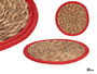 Giftdecor Tapete Natural Borde Rojo 30 cm Fibra Natural (Set de 48)
