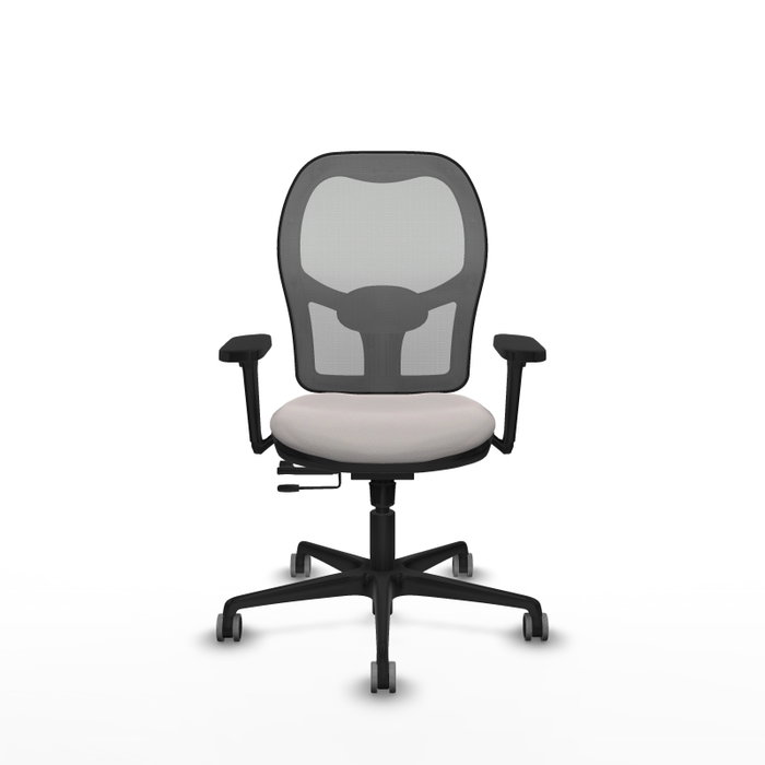 PIQUERAS Y CRESPO Silla de oficina Jorquera con mecanismo Sincro/Traslack, Blanco y Gris