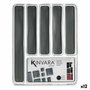 Organizador para Cubiertos Kinvara Gris Transparente Silicona Plástico TPR Plástico reciclado 32,3 x 4,5 x 40 cm (12 Unidades)