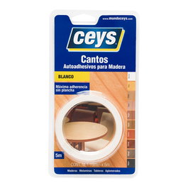 Ceys 850002 Canto Autoadhesivo Blanco para Muebles 19 mm x 5 m