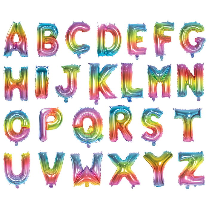 Party Time Globo Letra Arco Iris Decoración Fiesta Cumpleaños Altura 35 cm