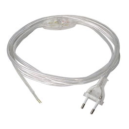 Arditi lfm 275/100-50 Conexión Eléctrica con Interruptor de Mano, Transparente, Cable Manguera Plana H03VVH2-F 1.5m (2x0.75mm²), Extremo Libre 0.5m